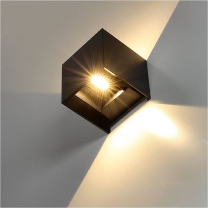 Applique murale extérieure QUERK 2xLED/3W/230V 3000K IP54 noir