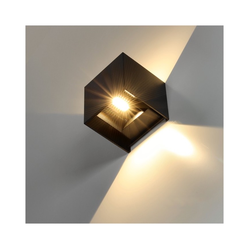 Applique murale extérieure QUERK 2xLED/3W/230V 3000K IP54 noir