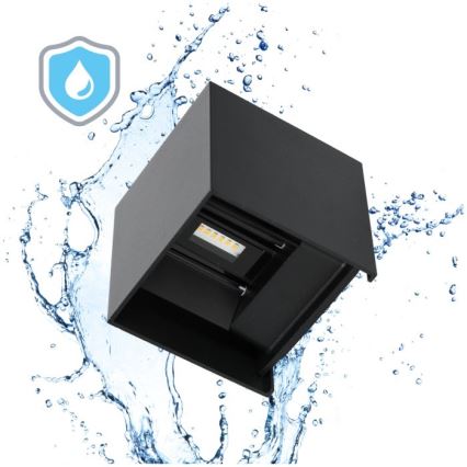 Applique murale extérieure QUERK 2xLED/3W/230V 3000K IP54 noir