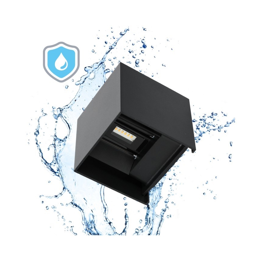 Applique murale extérieure QUERK 2xLED/3W/230V 3000K IP54 noir