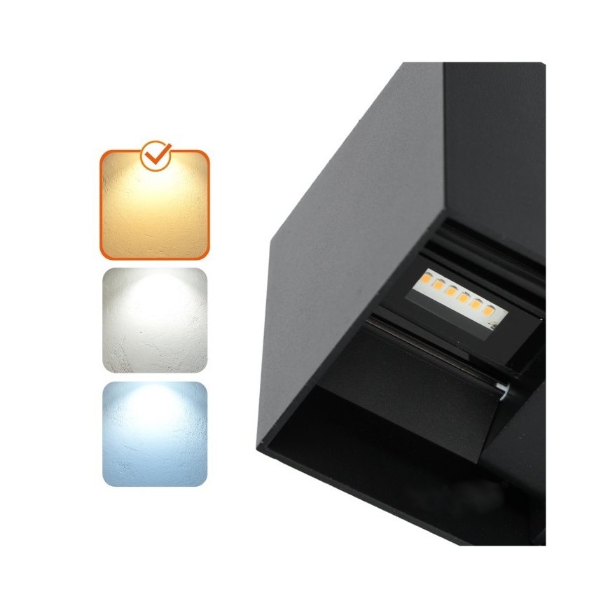 Applique murale extérieure QUERK 2xLED/3W/230V 3000K IP54 noir