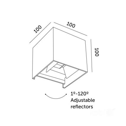 Applique murale extérieure QUERK 2xLED/3W/230V 3000K IP54 noir