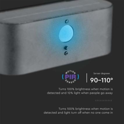 Applique murale extérieure solaire avec détecteur LED/2,5W/3,7V 3000K IP54 2000 mAh