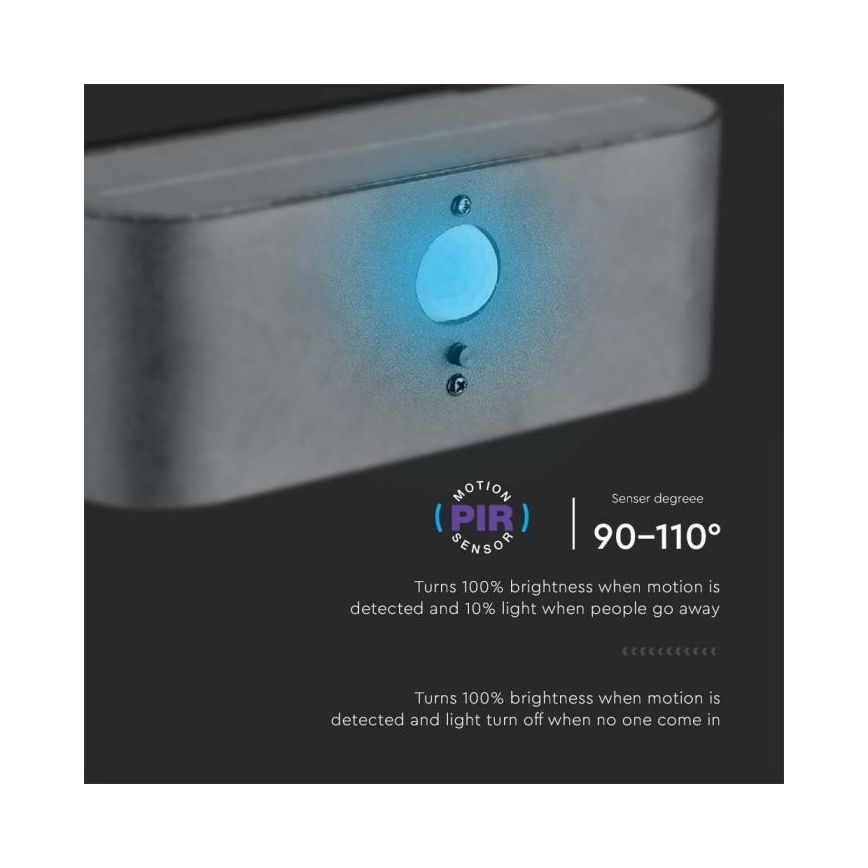 Applique murale extérieure solaire avec détecteur LED/2,5W/3,7V 3000K IP54 2000 mAh