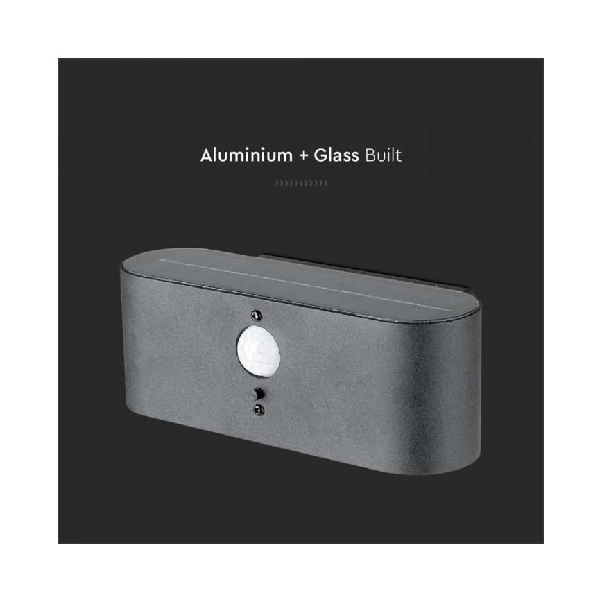 Applique murale extérieure solaire avec détecteur LED/2,5W/3,7V 3000K IP54 2000 mAh
