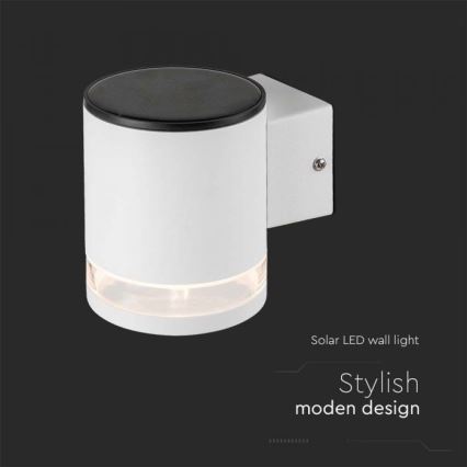 Applique murale extérieure solaire LED/1W/3,7V 3000K IP54 1200 mAh blanc