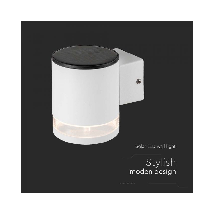Applique murale extérieure solaire LED/1W/3,7V 3000K IP54 1200 mAh blanc