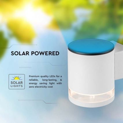 Applique murale extérieure solaire LED/1W/3,7V 3000K IP54 1200 mAh blanc