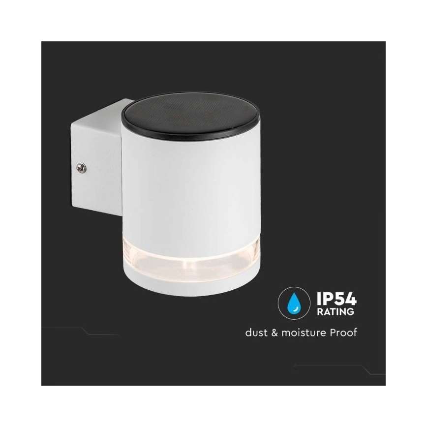Applique murale extérieure solaire LED/1W/3,7V 3000K IP54 1200 mAh blanc