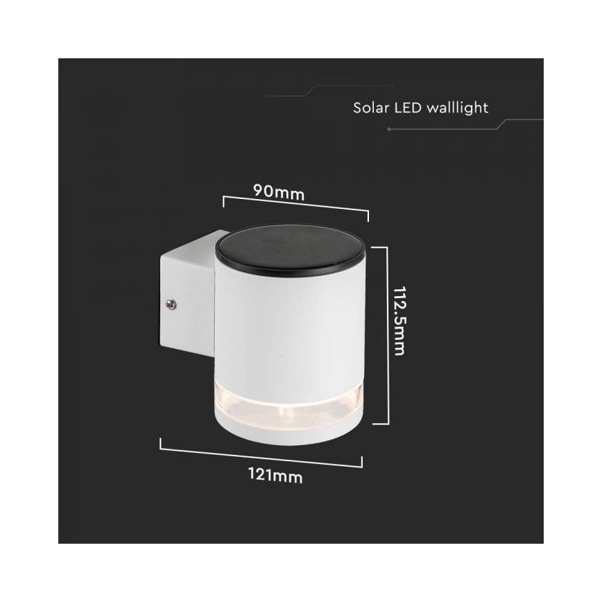Applique murale extérieure solaire LED/1W/3,7V 3000K IP54 1200 mAh blanc