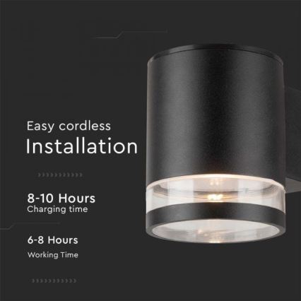 Applique murale extérieure solaire LED/1W/3,7V 3000K IP54 1200 mAh noir