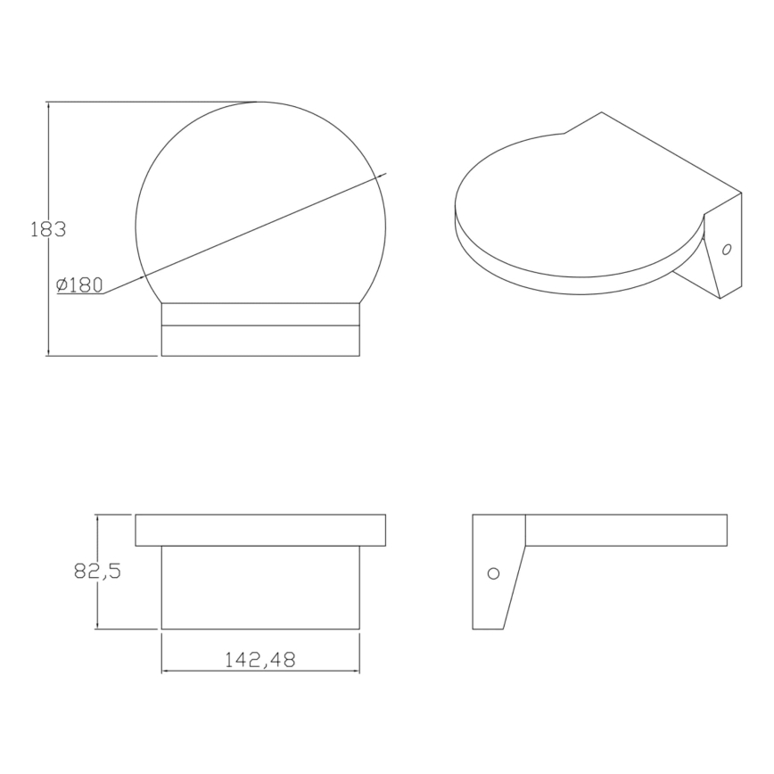 Applique murale extérieure TESA LED/10W/230V IP54 noir