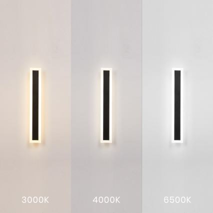 Applique murale extérieure WOW LED/20W/230V 3000/4000/6500K 60 cm IP54 noire