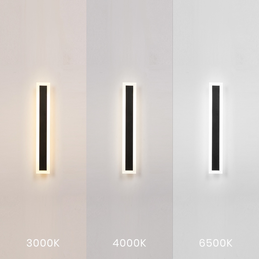 Applique murale extérieure WOW LED/20W/230V 3000/4000/6500K 60 cm IP54 noire