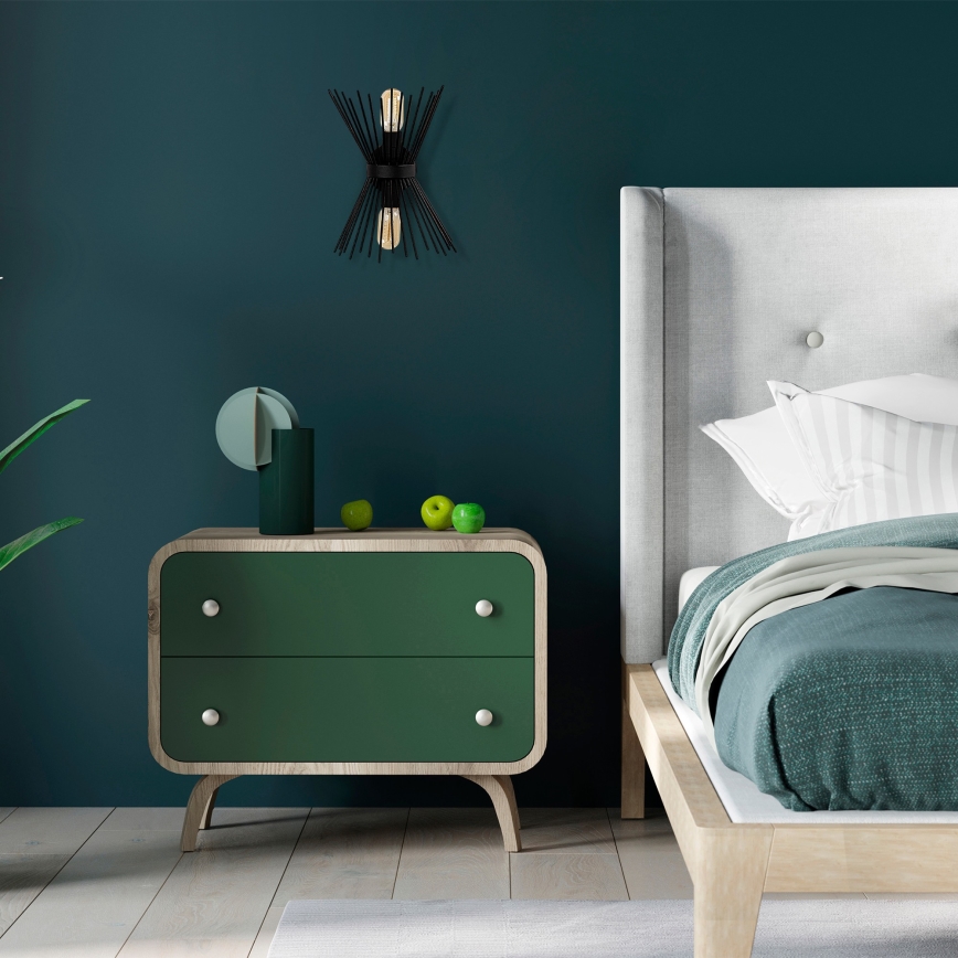 Applique murale KIRPI 2xE27/40W/230V noire