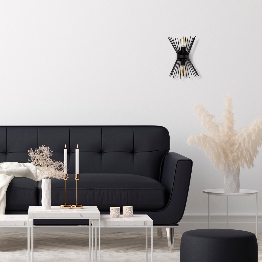 Applique murale KIRPI 2xE27/40W/230V noire