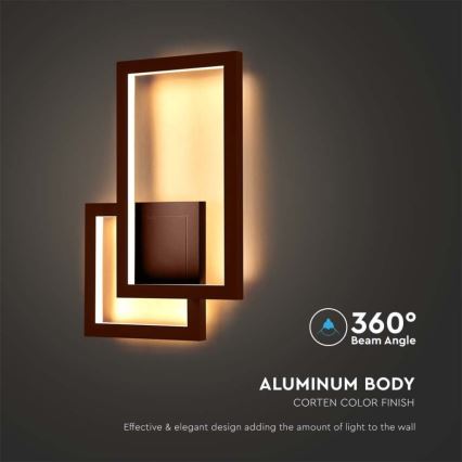 Applique murale LED/20W/230V 4000K marron