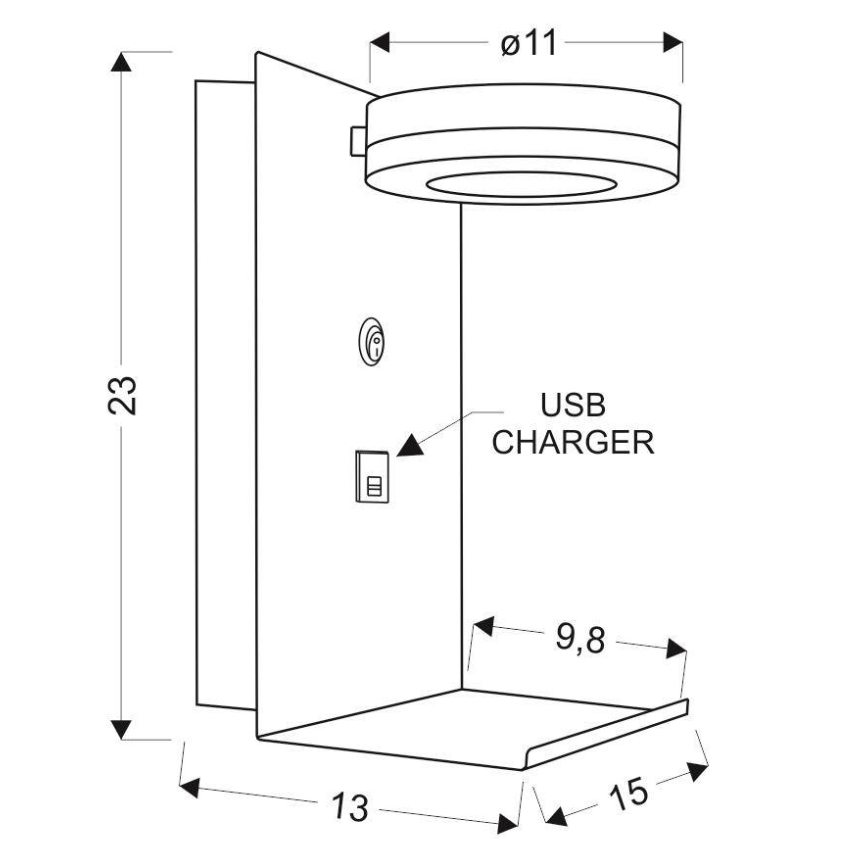Applique murale LED avec chargeur COMPACT LED/4W/230V