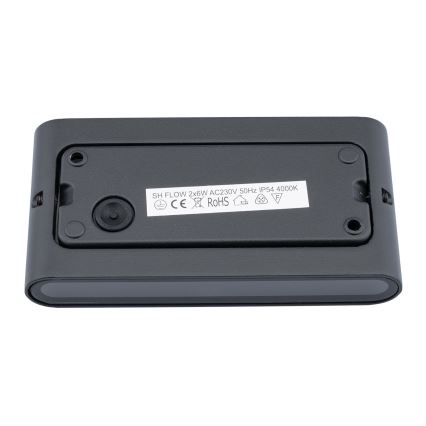Applique murale LED d'extérieur FLOW 2xLED/6W/230V IP54 noir