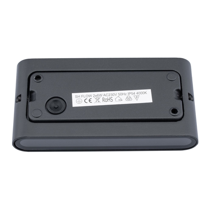 Applique murale LED d'extérieur FLOW 2xLED/6W/230V IP54 noir