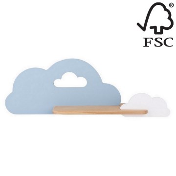 Applique murale LED enfant avec étagère CLOUD LED/5W/230V bleue/blanche - certifié FSC