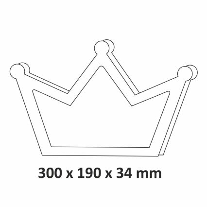 Applique murale LED enfant LED/2xAA couronne rose