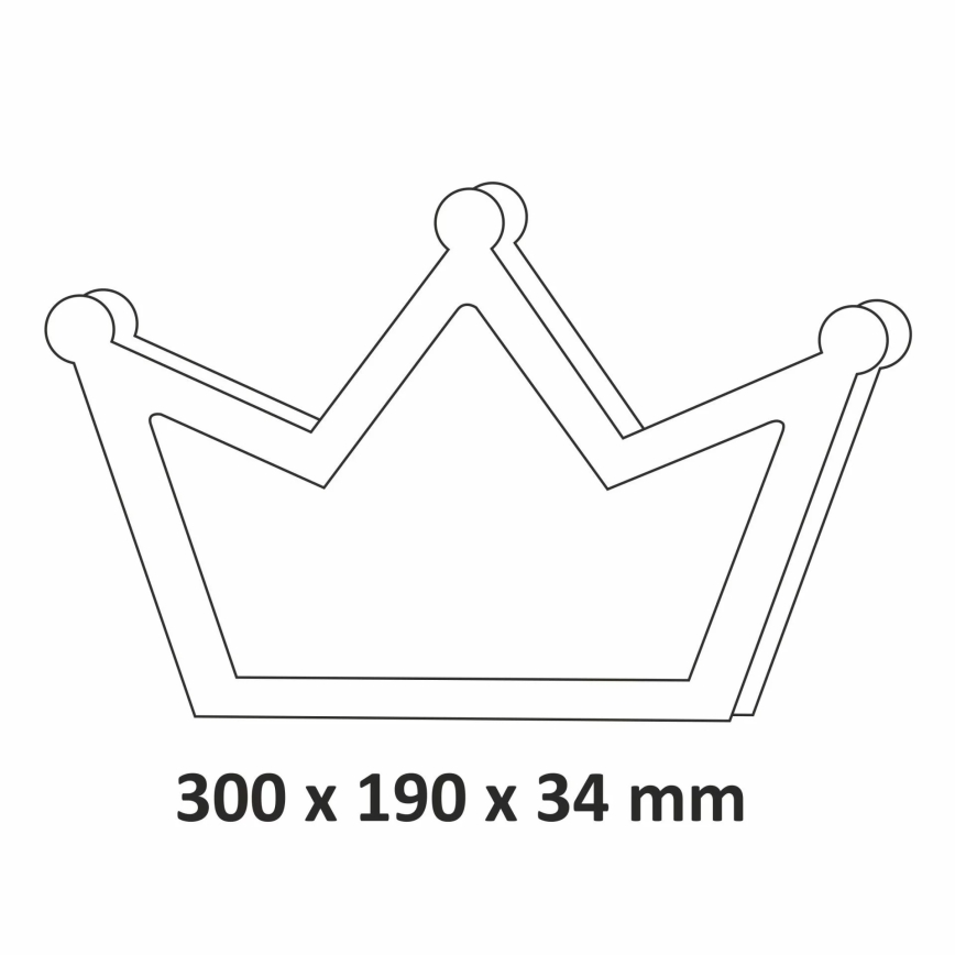 Applique murale LED enfant LED/2xAA couronne rose