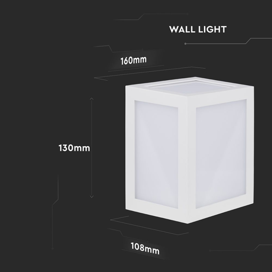 Applique murale LED extérieure LED/12W/230V IP65 4000K blanc
