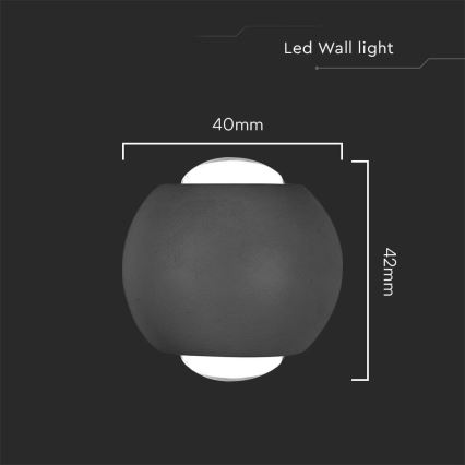 Applique murale LED extérieure LED/2W/230V 3000K IP54 noir