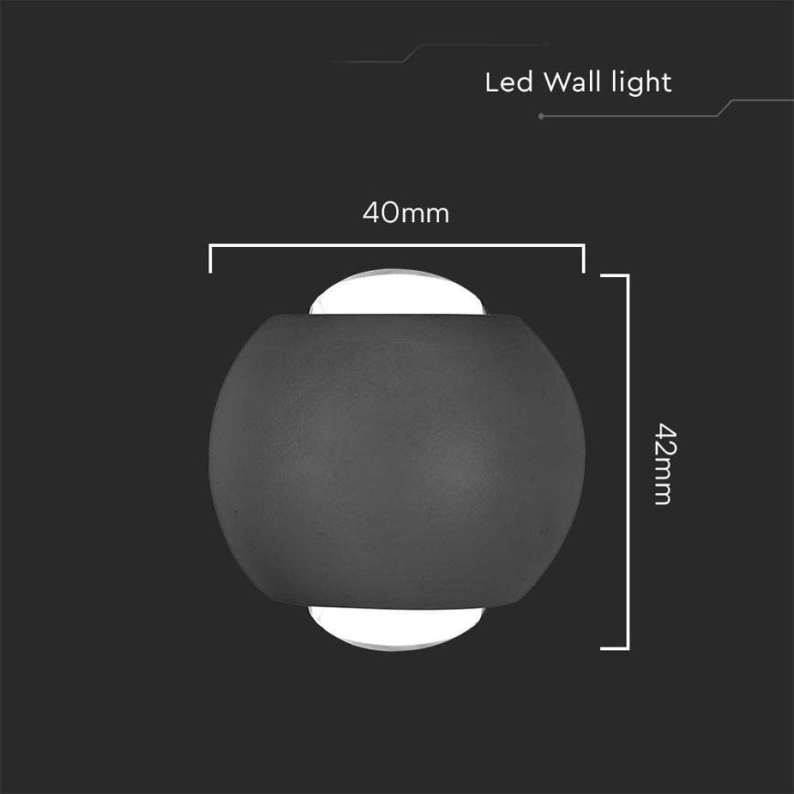 Applique murale LED extérieure LED/2W/230V 3000K IP54 noir