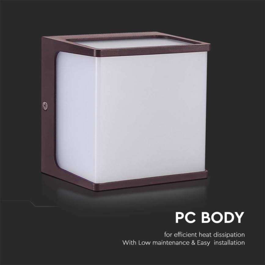 Applique murale LED extérieure LED/8W/230V IP65 3000K marron