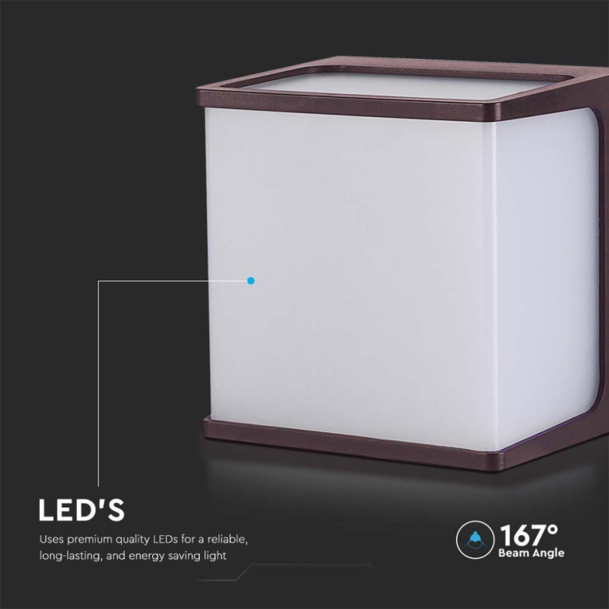 Applique murale LED extérieure LED/8W/230V IP65 3000K marron