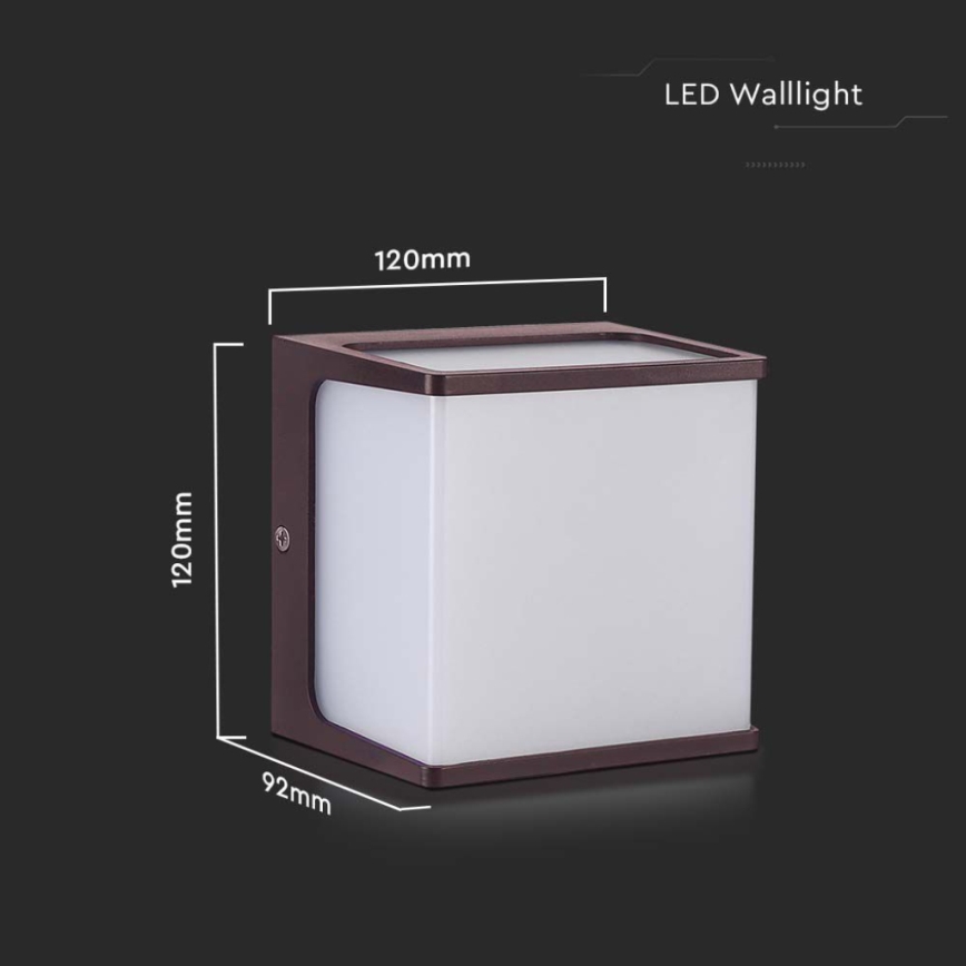Applique murale LED extérieure LED/8W/230V IP65 3000K marron