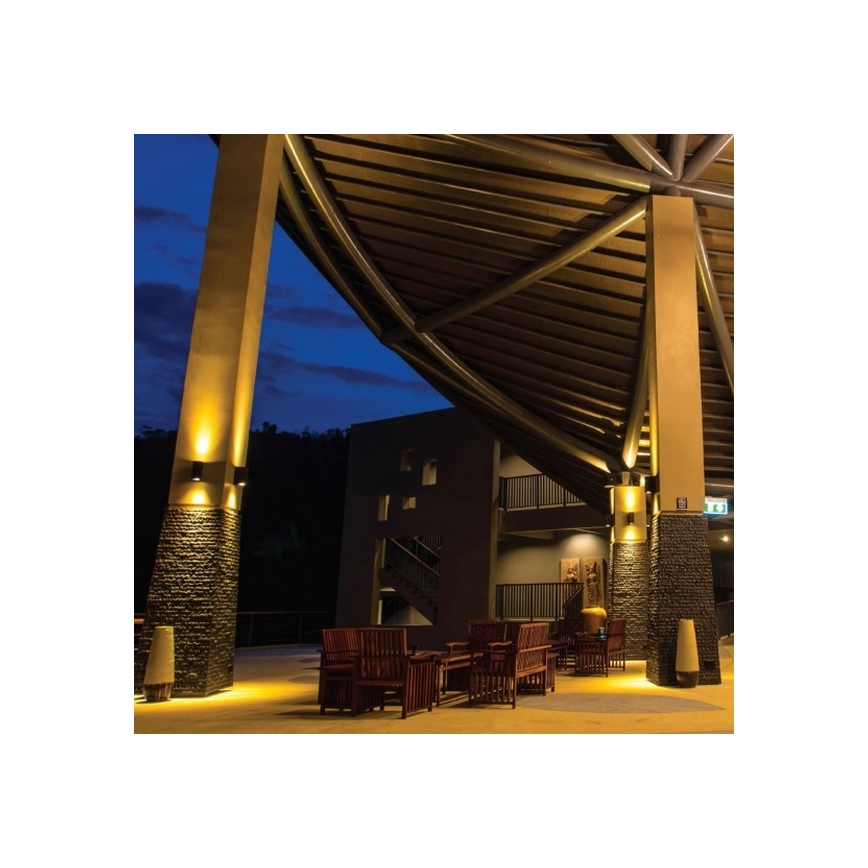 Applique murale LED extérieure TORRE 2xGU10/6W/230V noir IP54