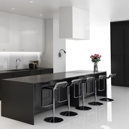 Applique murale LED flexible BASE LED/8W+LED/2W/230V noir/argenté