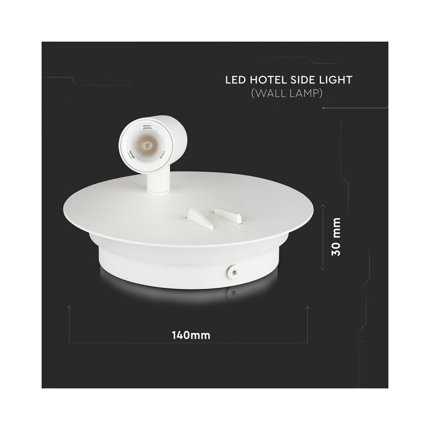 Applique murale LED LED/3W/230V + LED/6W/230V 3000K blanc