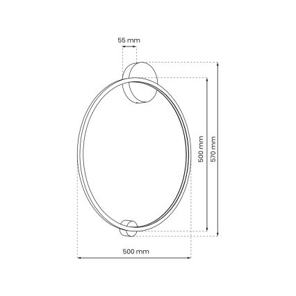 Applique murale LED salle de bain SATURNO LED/25W/230V d. 50 cm IP44 doré