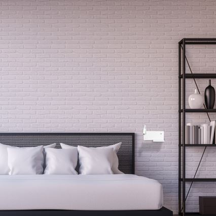 Applique murale LED SHELF LED/4W+LED/5W+LED/2W/230V + port USB blanche