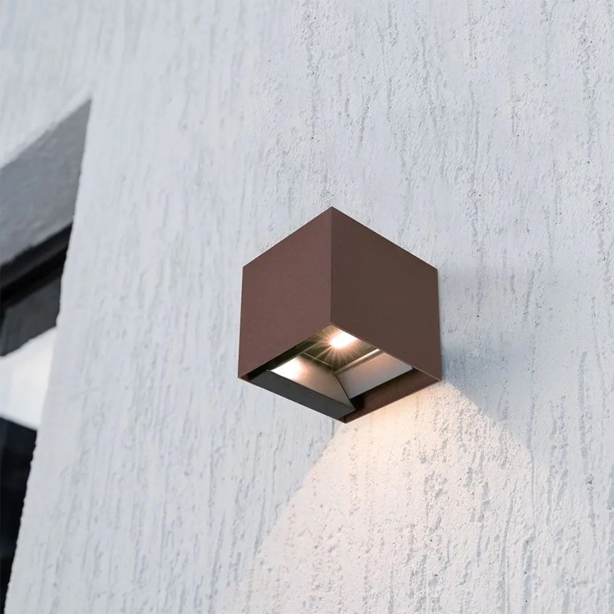 Applique murale solaire LED avec capteur LED/9W/3,7V 3000/4000/5000K IP65 2600 mAh marron