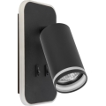 Applique murale LED spot PIPE 1xGU10/10W/230V + LED/6W noire