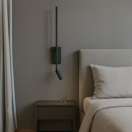 Applique murale LED TORCH LED/6W/230V + LED/3W noire