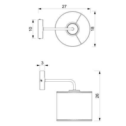 Applique murale LOFT SHADE 1xE27/60W/230V blanc/doré