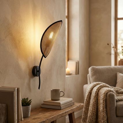 Applique murale LOTUS 1xE14/10W/230V noir/beige