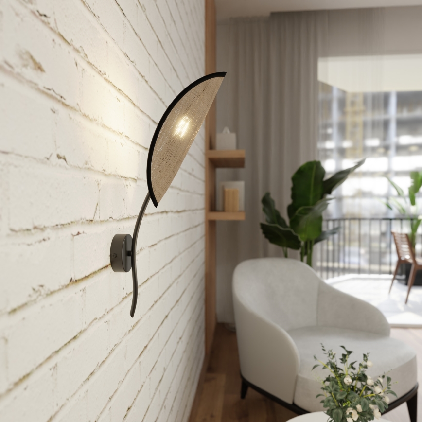 Applique murale LOTUS 1xE14/10W/230V noir/beige