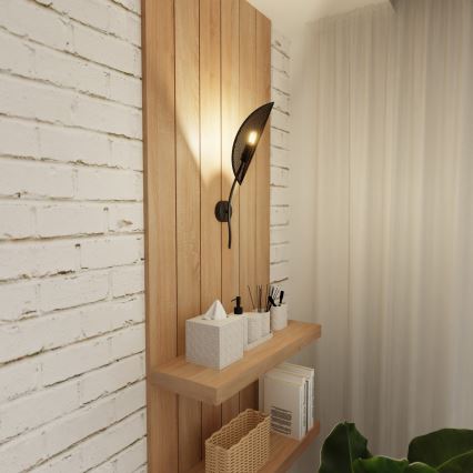 Applique murale LOTUS 1xE14/10W/230V noir/doré