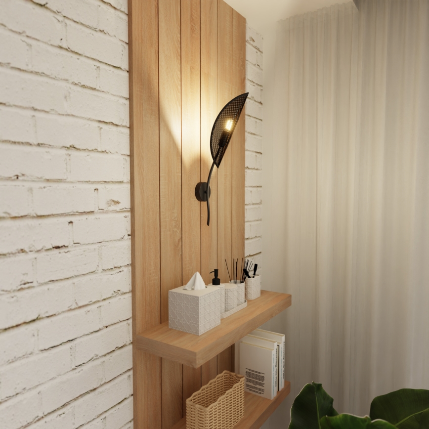 Applique murale LOTUS 1xE14/10W/230V noir/doré