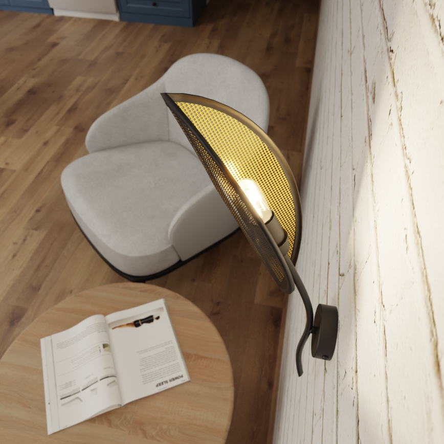 Applique murale LOTUS 1xE14/10W/230V noir/doré