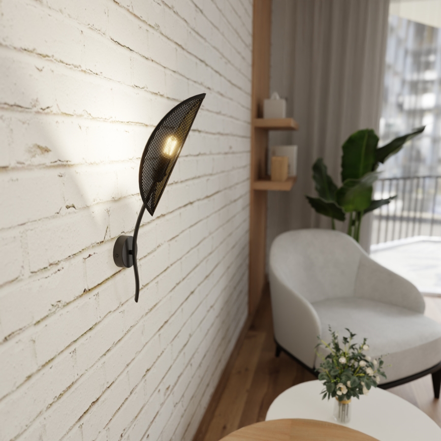 Applique murale LOTUS 1xE14/10W/230V noir/doré
