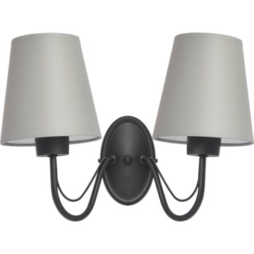 Applique murale MALBO 2xE27/15W/230V gris/noir