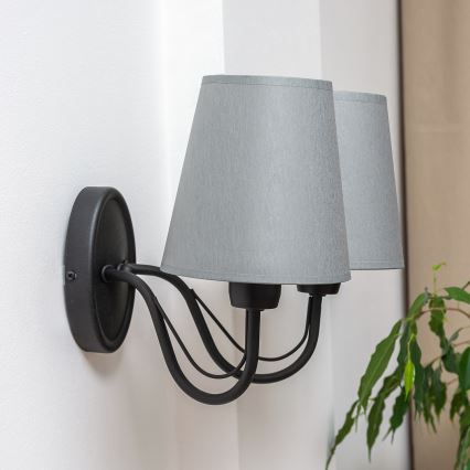 Applique murale MALBO 2xE27/15W/230V gris/noir